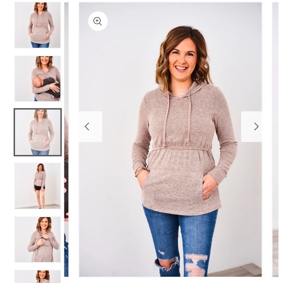 NWT Latched Mama Everyday Nursing Hoodie - Heathered Charcoal - Picture 3 of 7